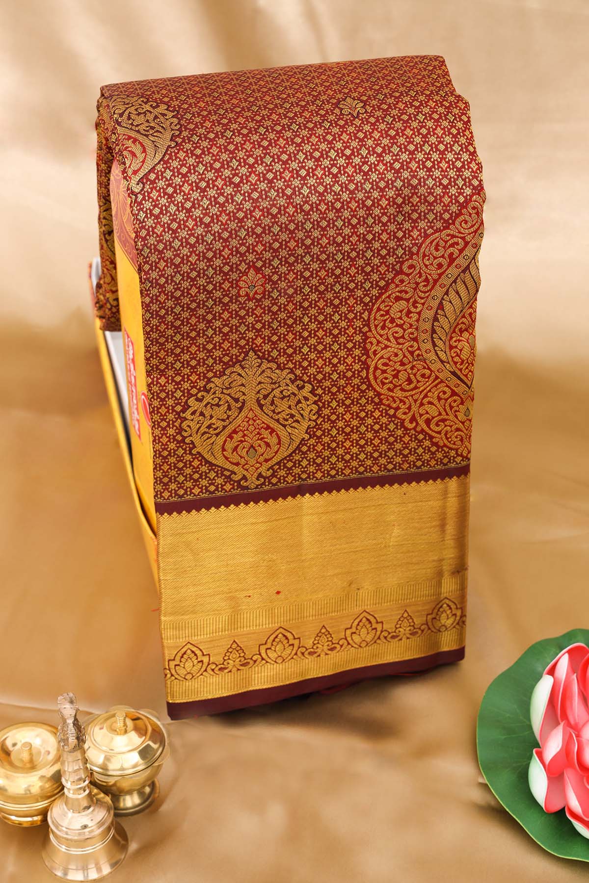Royal Copper Gold Kanchipuram Silk Saree