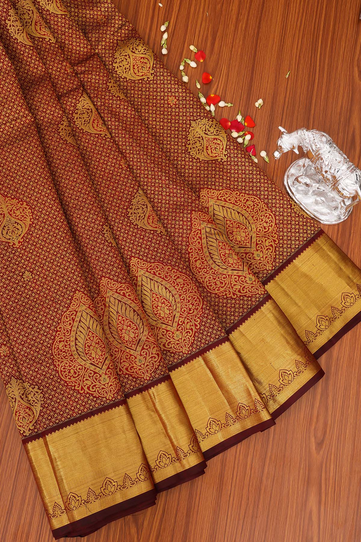 Royal Copper Gold Kanchipuram Silk Saree