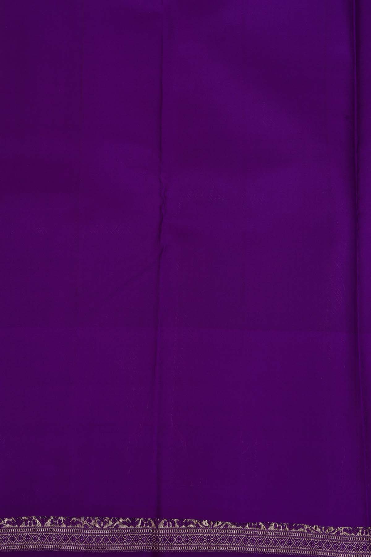 Temple Elegance Green & Purple Kanchi Soft Silk Saree