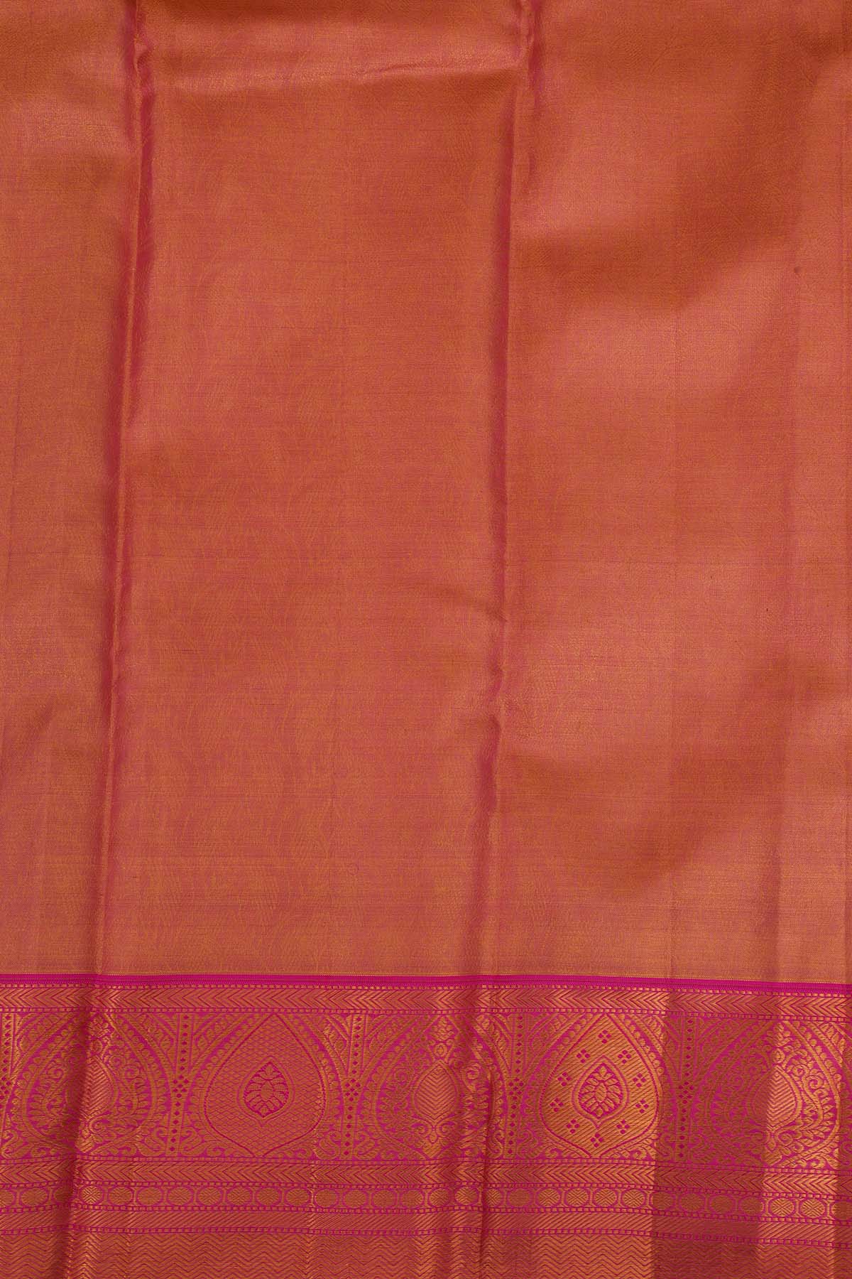 Gold Pink Contrast Kanchipuram Silk Saree