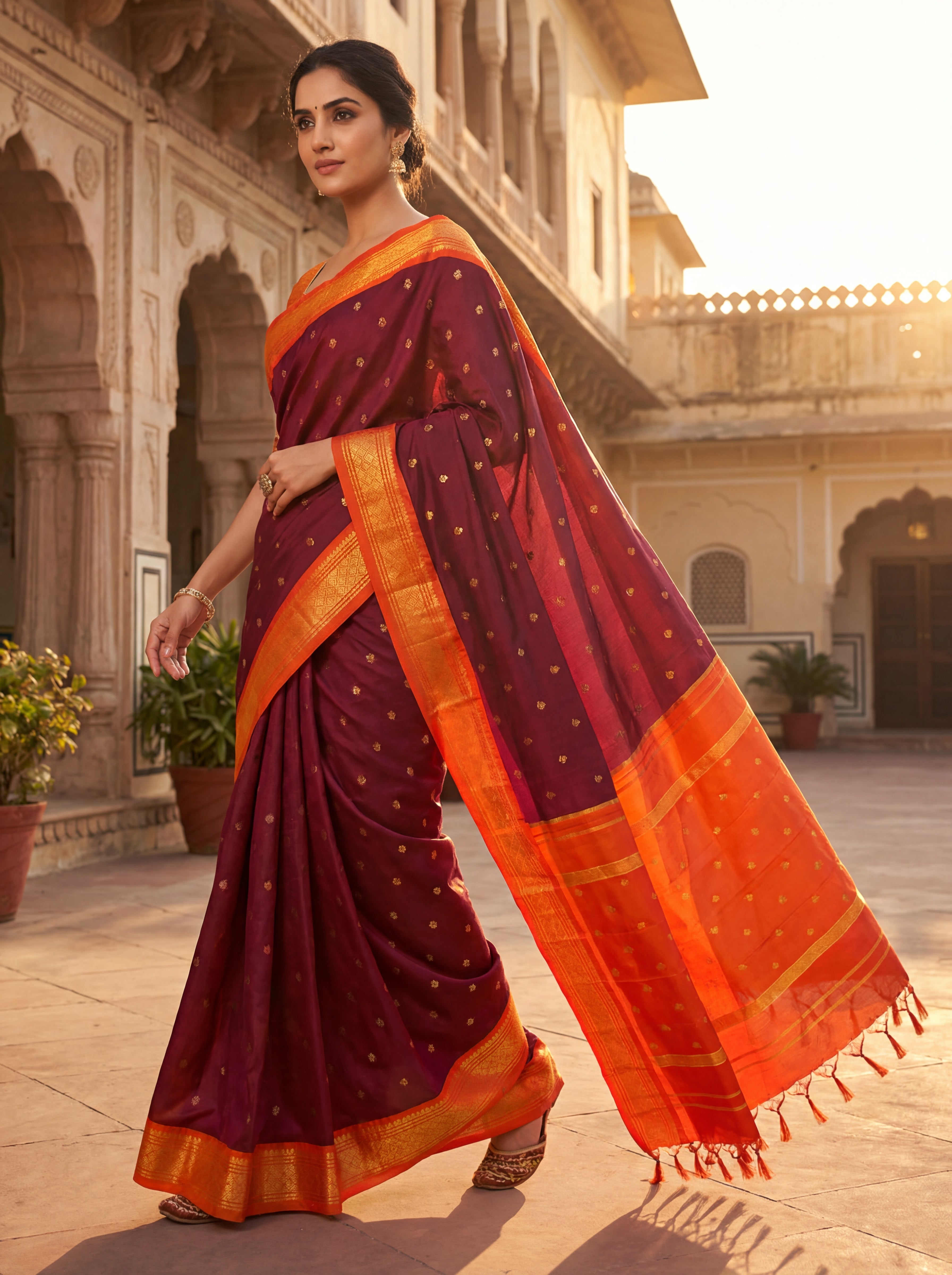 Traditional Putta And Plain Silks