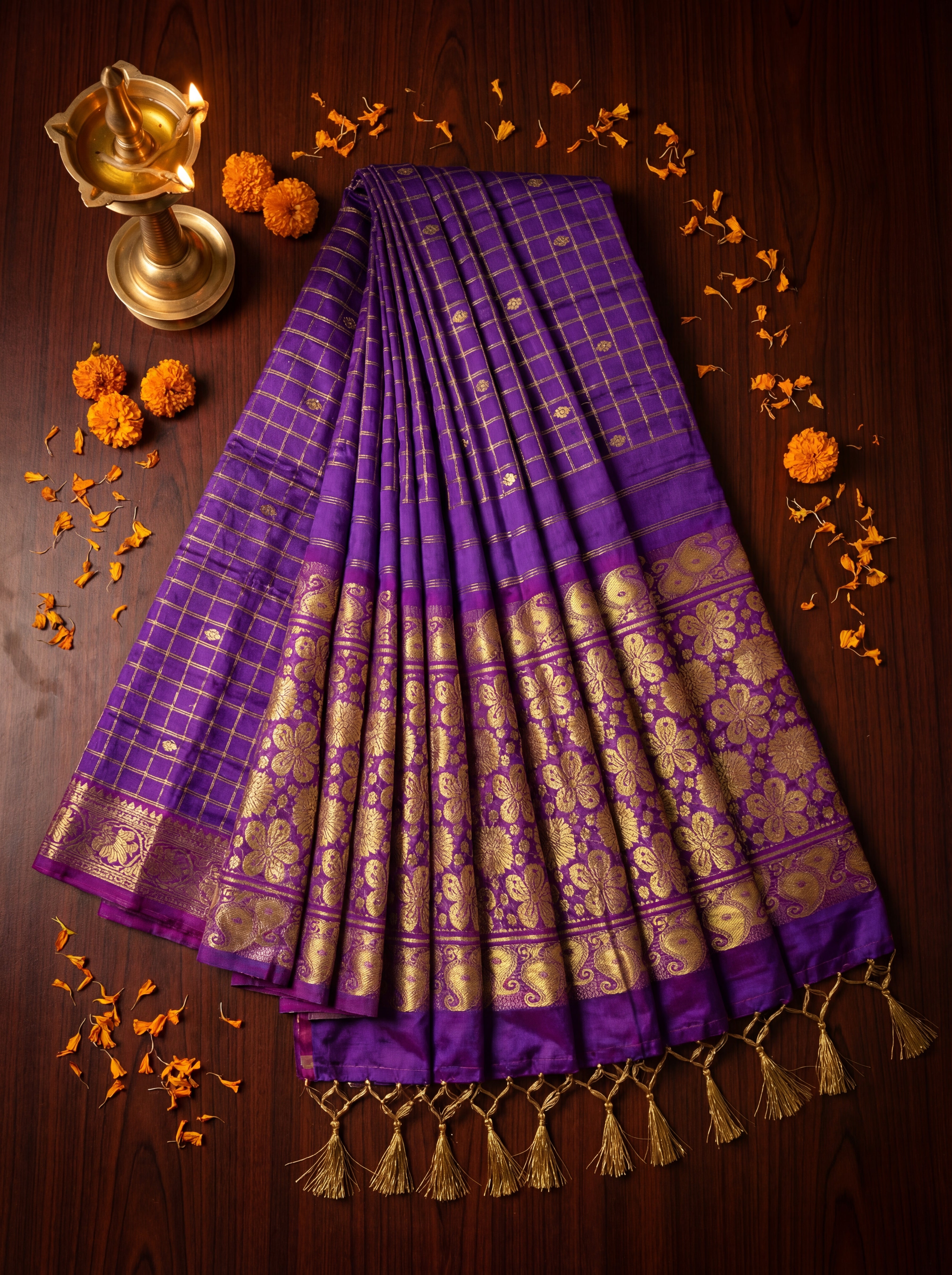 Royal Purple Traditional Silk Saree
