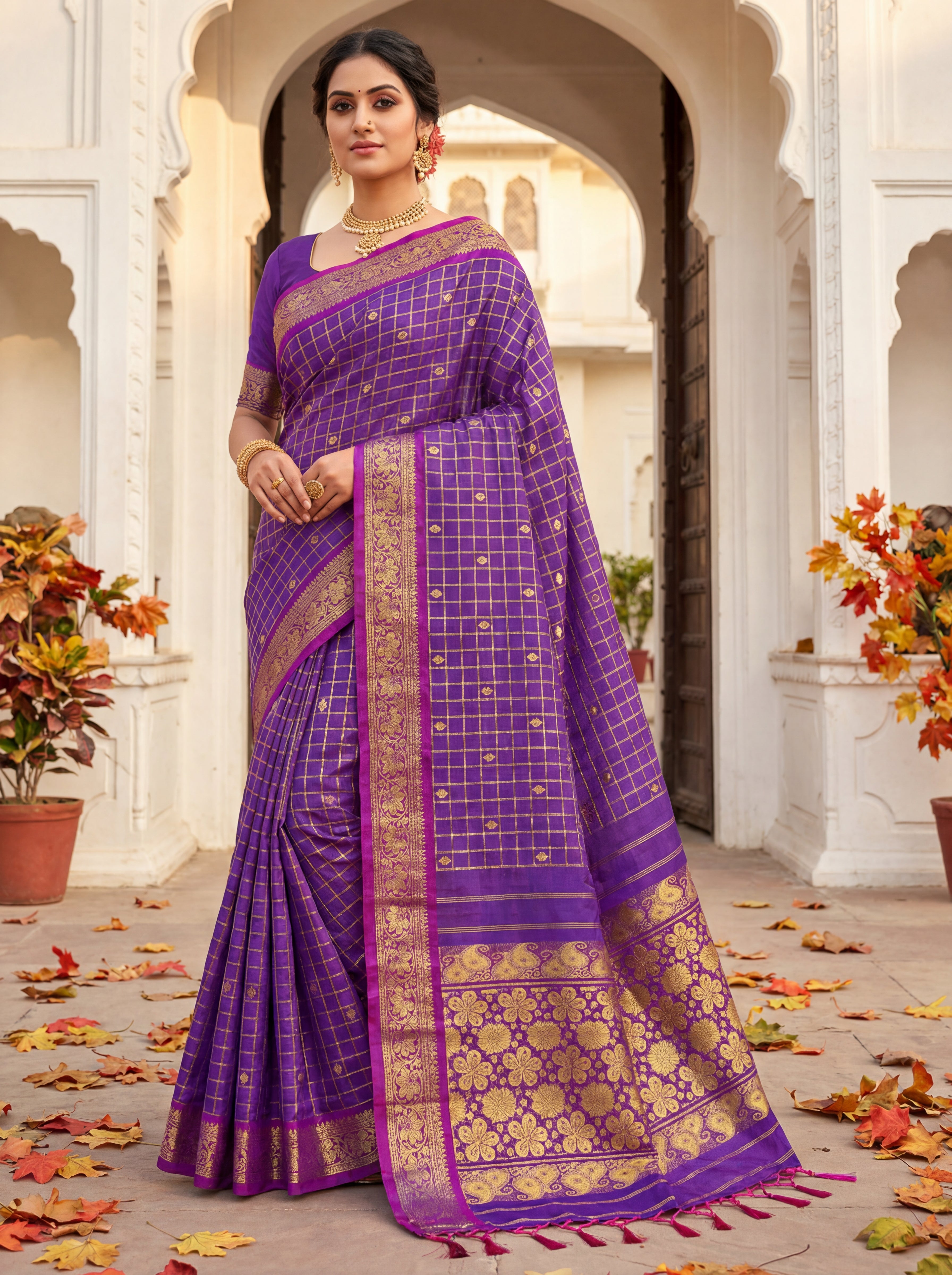 Royal Purple Traditional Silk Saree