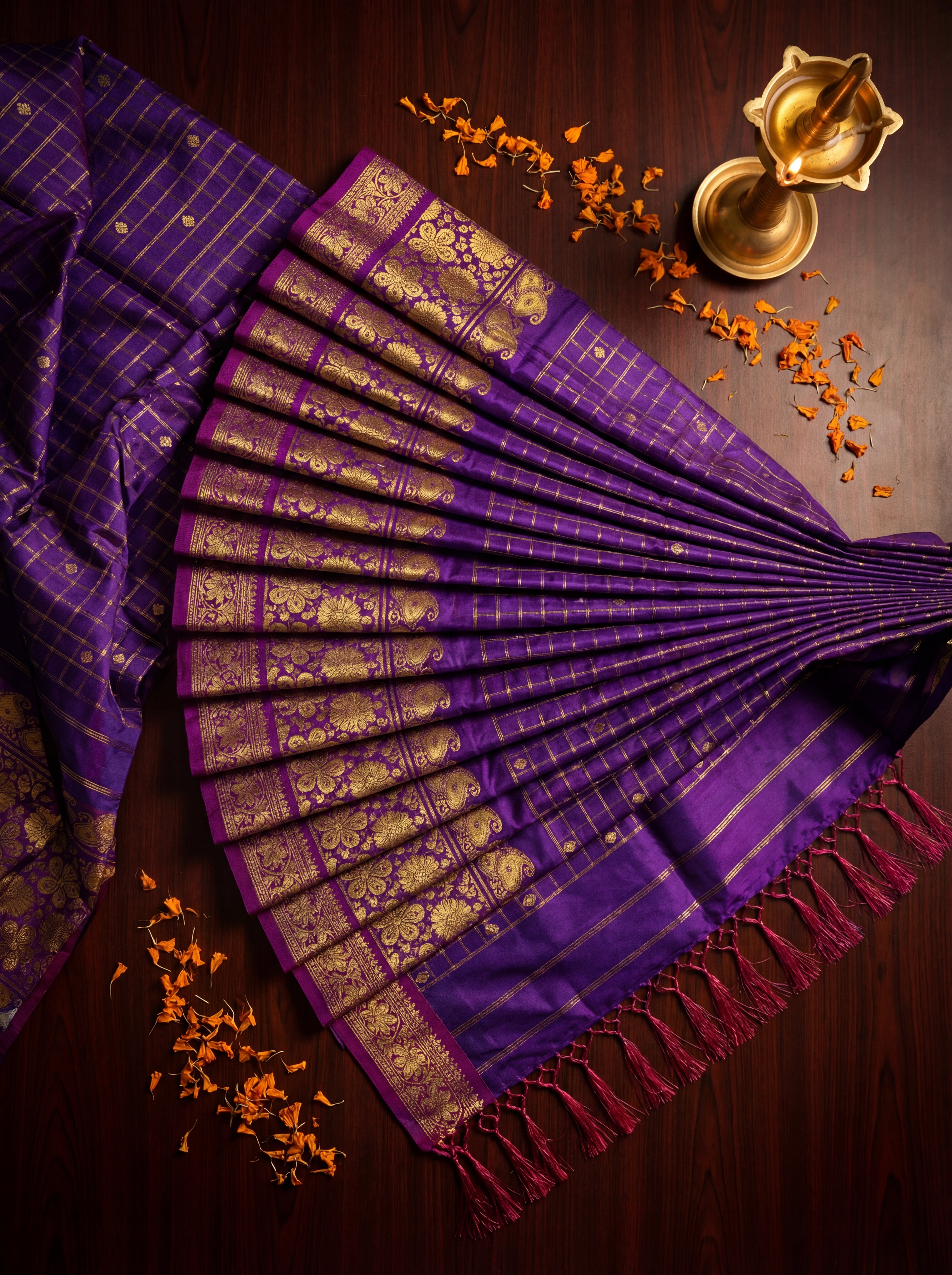 Royal Purple Traditional Silk Saree